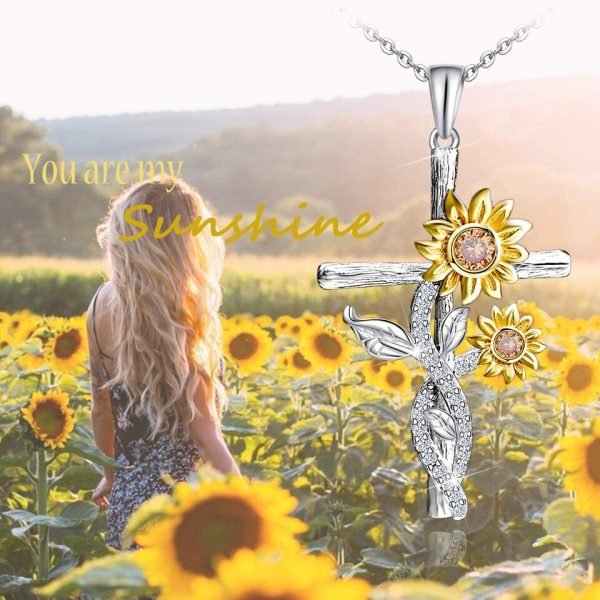 Sunflower Cross Necklace